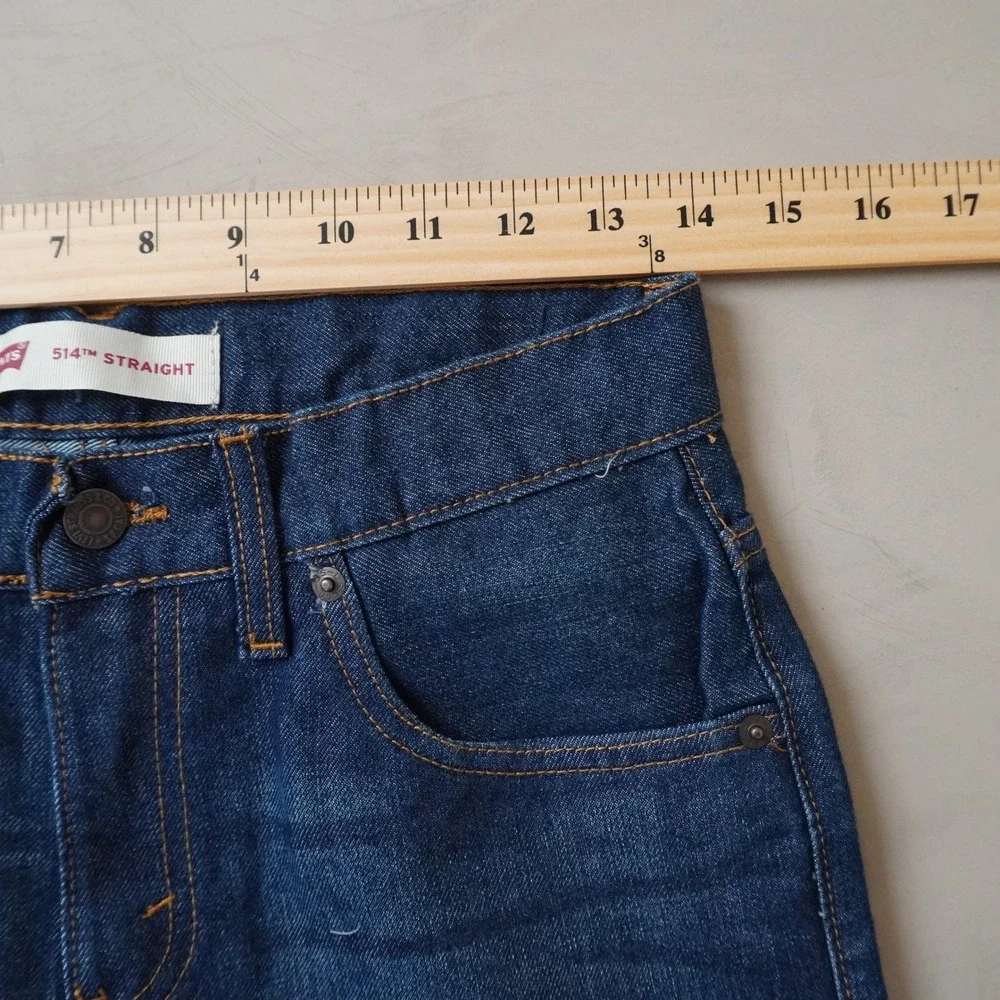 Levis 514 Straight Jeans Reg 28x30 Dark Wash Denim Blue Pants Vintage Y2K